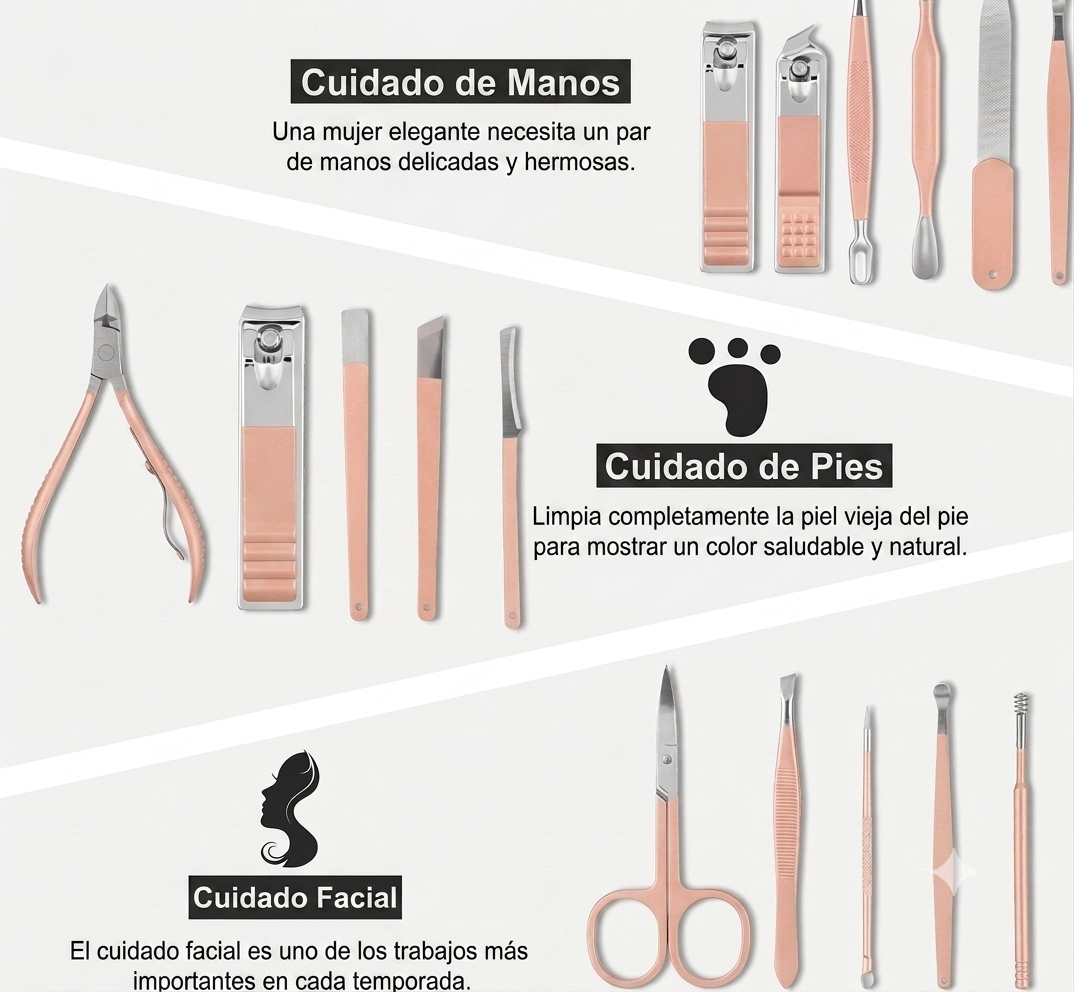 KIT MANICURE PROFESIONAL 16pcs