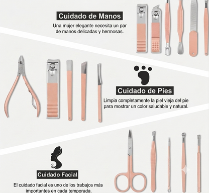 KIT MANICURE PROFESIONAL 16pcs