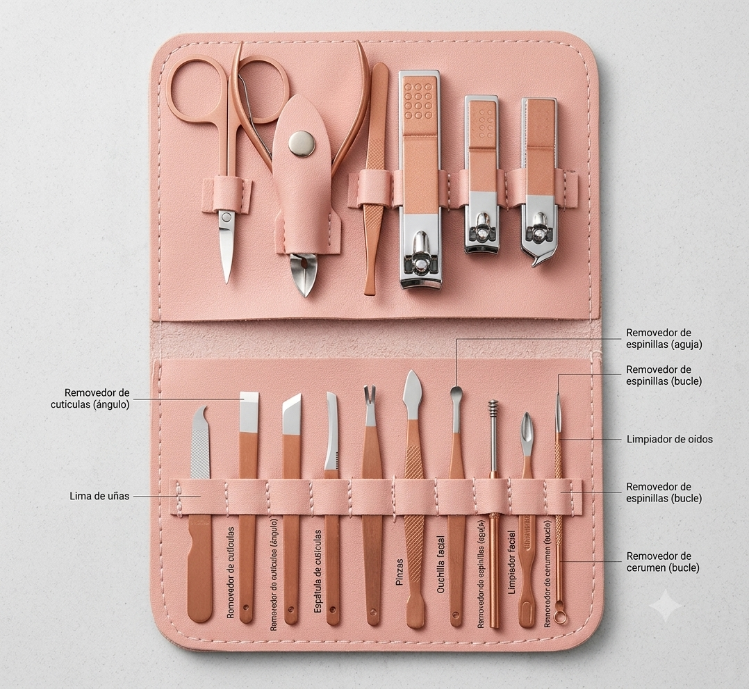 KIT MANICURE PROFESIONAL 16pcs